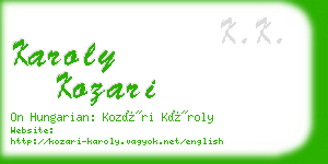 karoly kozari business card